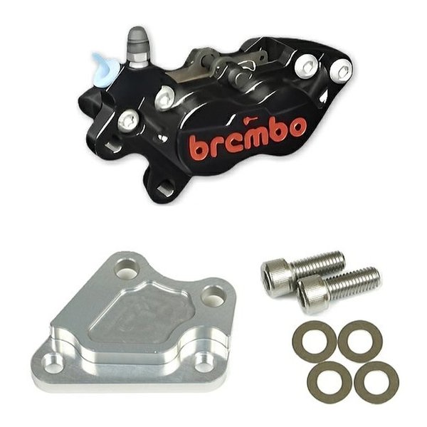 WORKS QUALITY brembo40ミリキャリパーサポート・キャリパーセット 左/黒/赤ロゴ WQ28-13014SV