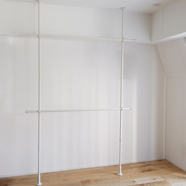 TOSO Naivis つっぱりハンガーセット二段 2.7m ホワイト メーカー直送