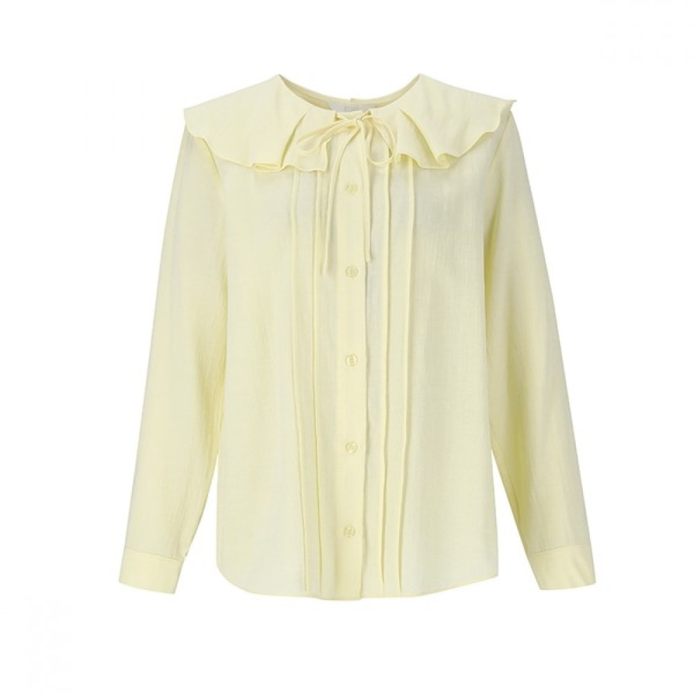 (ニューヨーク訪問) ネックタックフリルブラウス (VZ3LS13)