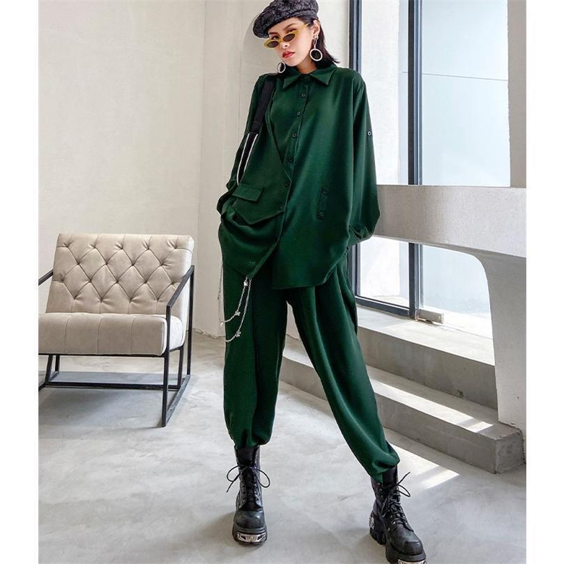 セットアップ レディース 春 秋 レディース 40代 きれいめ パンツセットアップ 夏 上下セット 個性デザイン シャツブラウス ワイドパンツ 2点セット