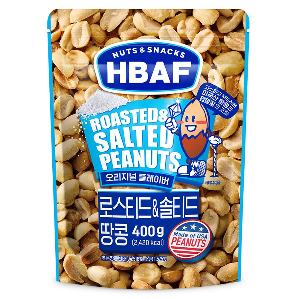 HBAFナッツ＆スナックロスティッド＆ソルテッドピーナッツ400g1個