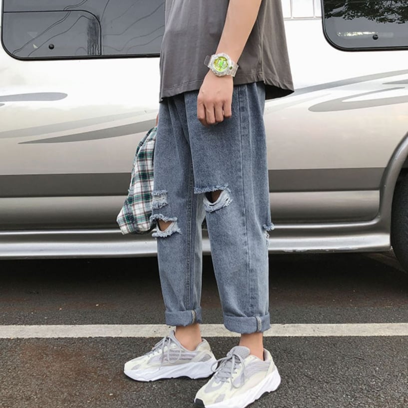 ボトムス パンツ ズボン ストレートパンツ ジーンズデニム Gパン 9分丈 アンクル丈 ゆったりゆる ブルーデニム カラーデニム シンプル カジュアル ワイルド クール 無地 春 夏 秋 冬 pa