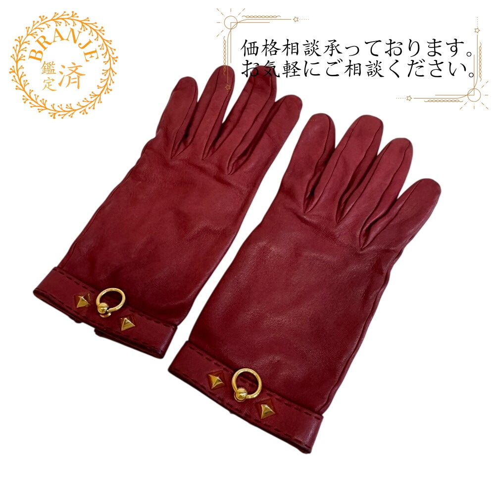 コリエドシアン グローブ レザー 手袋 レッド系 レディース