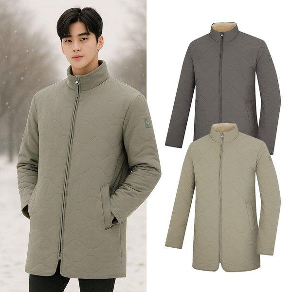 男性用冬フリース裏地ミドル丈登山パッド入りジャケットKSC683UJ2M