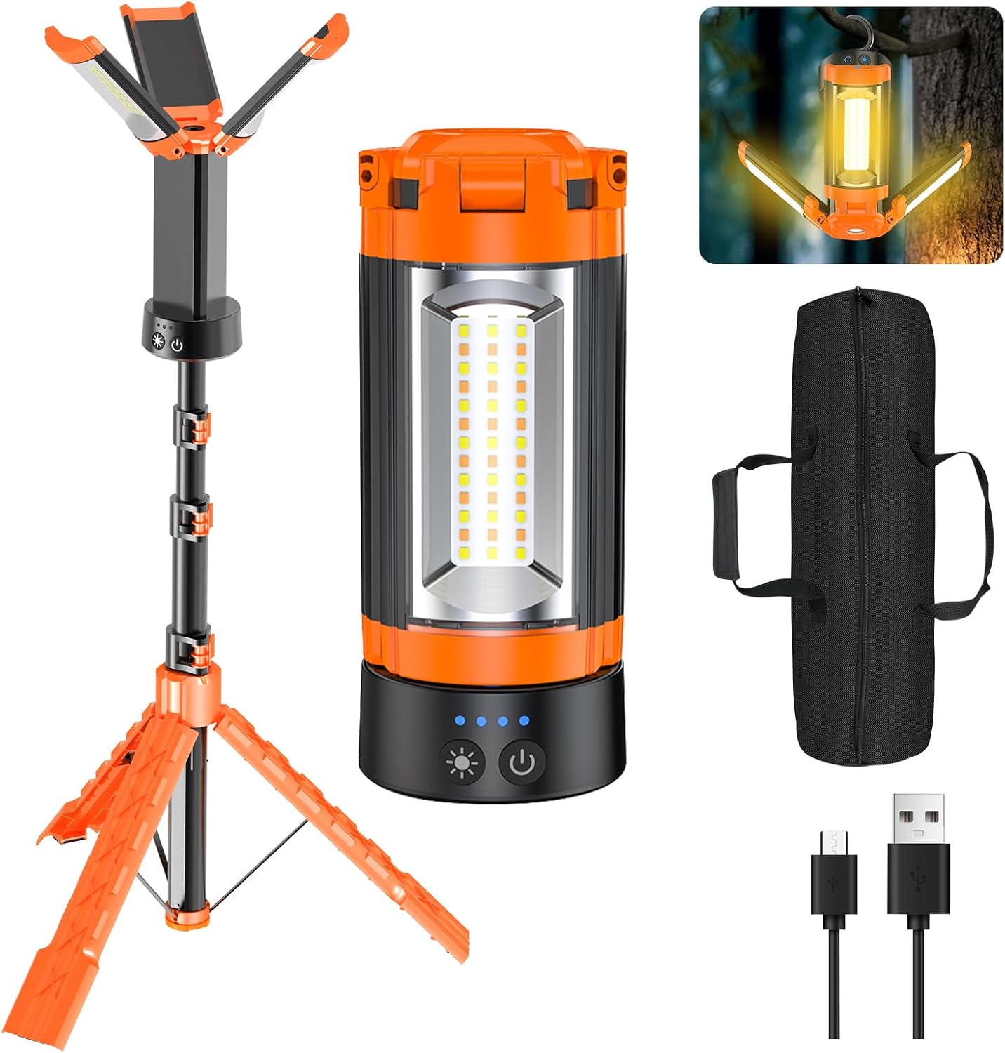 【12000mAh大容量・ 10000lm高輝度】SUKITEN 投光器 充電式 led 作業灯 200W 屋外 ワークライト 防水IP66 スタンド付き投光器 3色切替 高さ調節88-200cm 作