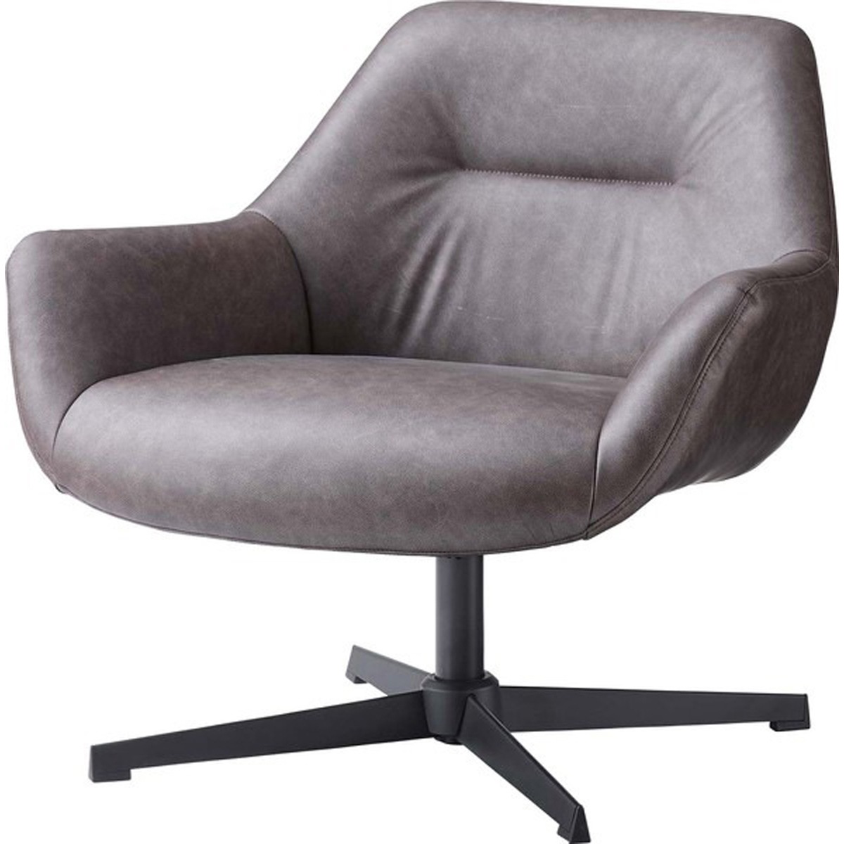 ラウンジチェア PC-185 パーソナルチェア 回転式 クロスレザー生地 ダークブラウン ダークグレー イス 椅子 クッション性 おしゃれ シンプル モダン 回転チェア ワークチェア 在宅勤務 テレワ