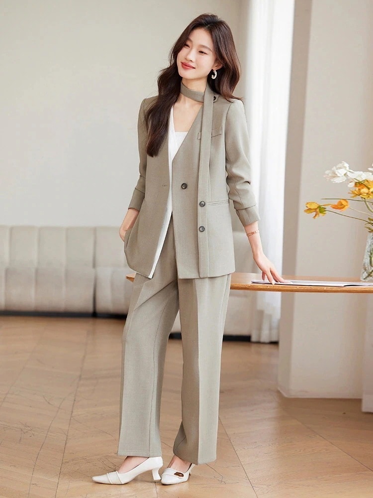 オールインワンセットアップセットアップ2025初春新品 通勤 メガ割 入学式 スーツセット 3 ママ スーツ レディース 二点セット 卒業式 セットアップ 二点セット