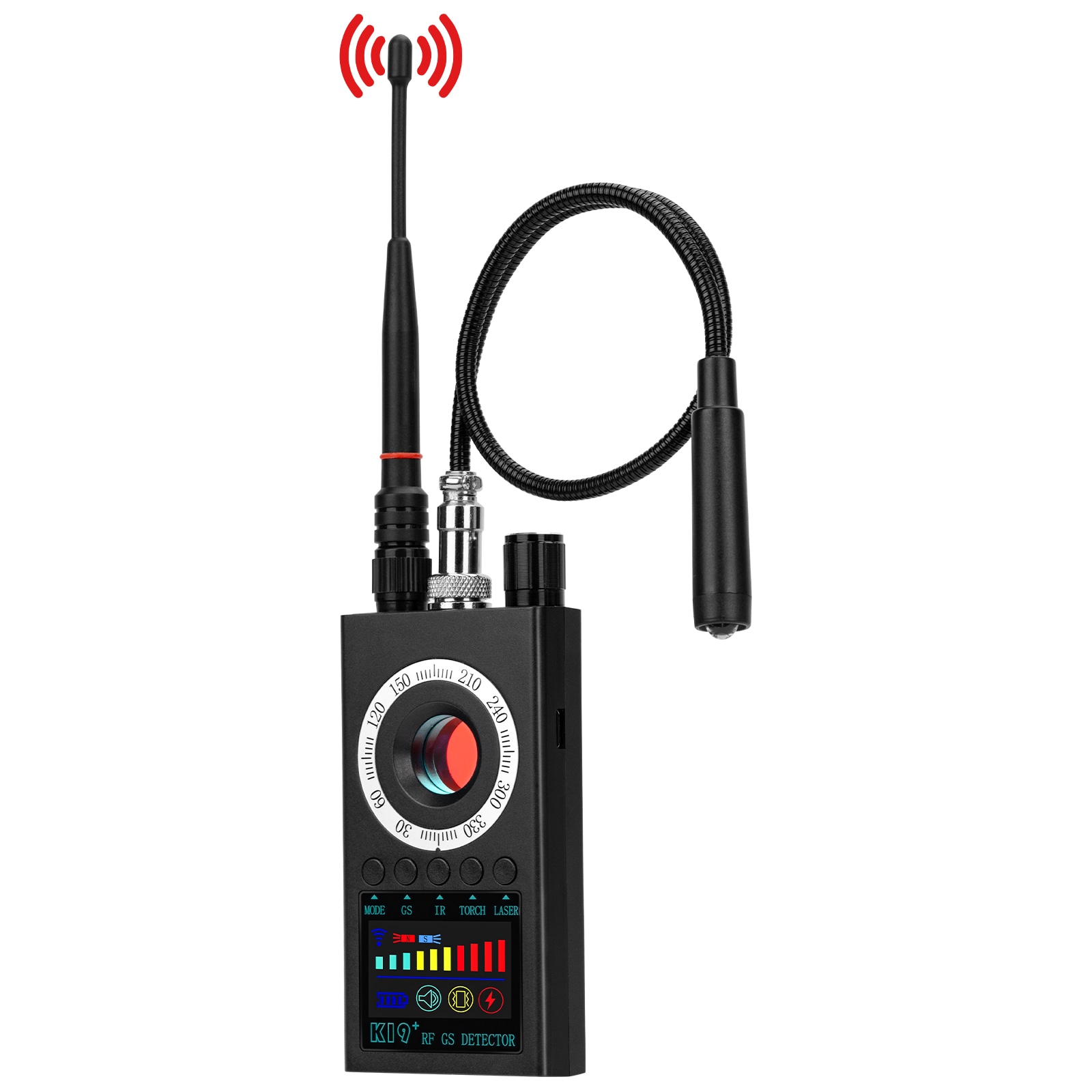 盗聴盗撮発見機 盗聴器発見機 隠しカメラ/gps/赤外線/盗聴器探知 高性能 1100MHZ-8GHZ対応 磁気探知機 gps発見器 隠しカメラ GPSロガー アンチスパイ検出器 隠しカメラ探知機