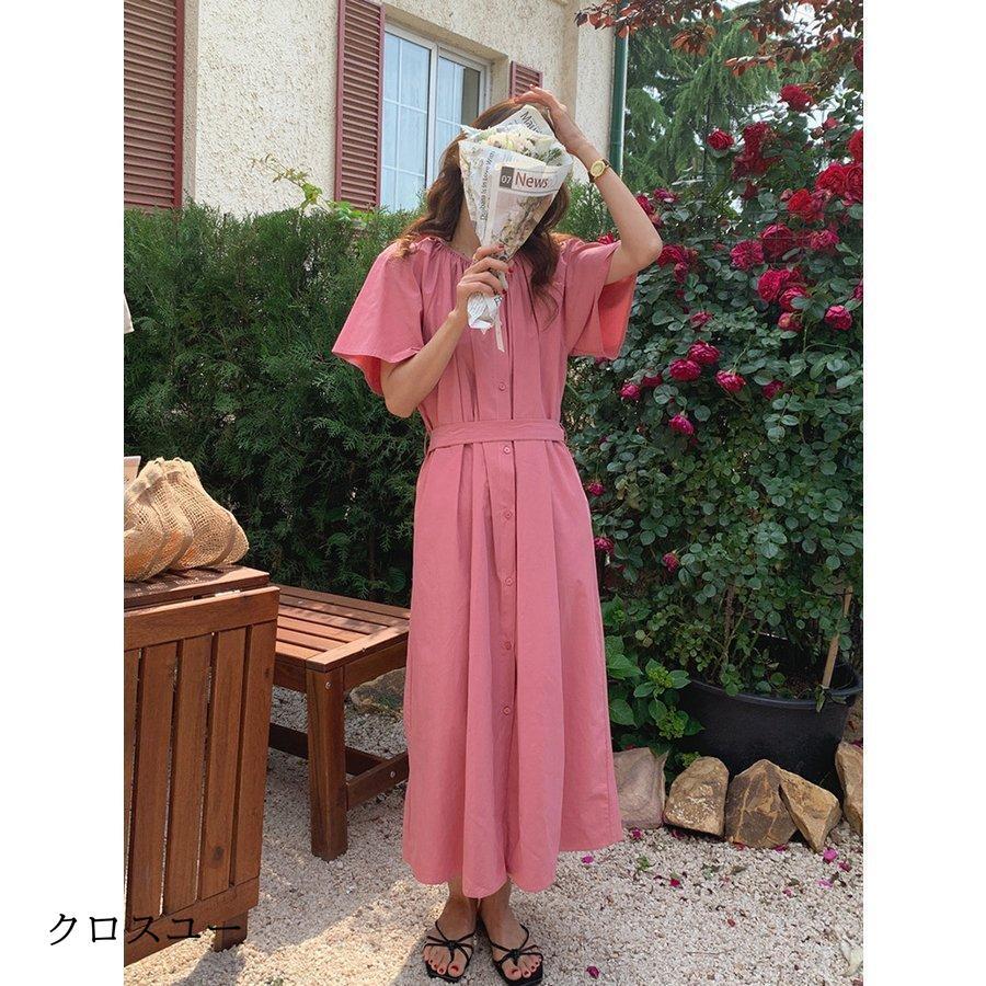 ワンピース レディース プリーツワンピース キレイめ ロング 可愛い 夏 秋 シャツワンピ Aライン スカート ひざ丈 フレア おしゃれ 韓国風 30代