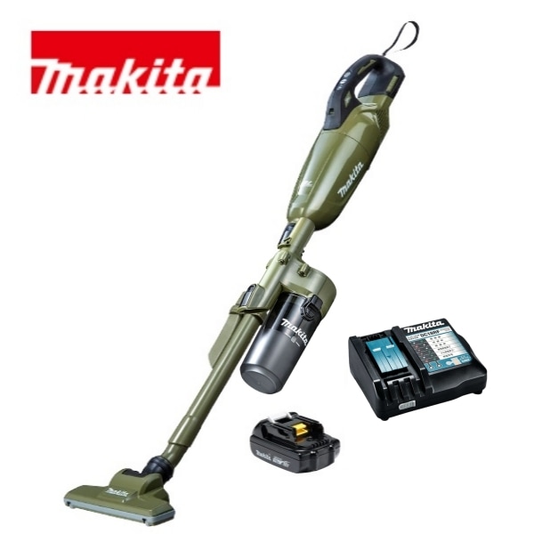 当店だけ！バッテリー充電器も1年保証! マキタ コードレス掃除機 18V カプセル式 オリーブ CL284FDZO + ショートサイクロン + 軽量バッテリー + 急速充電器 充電式 クリーナー