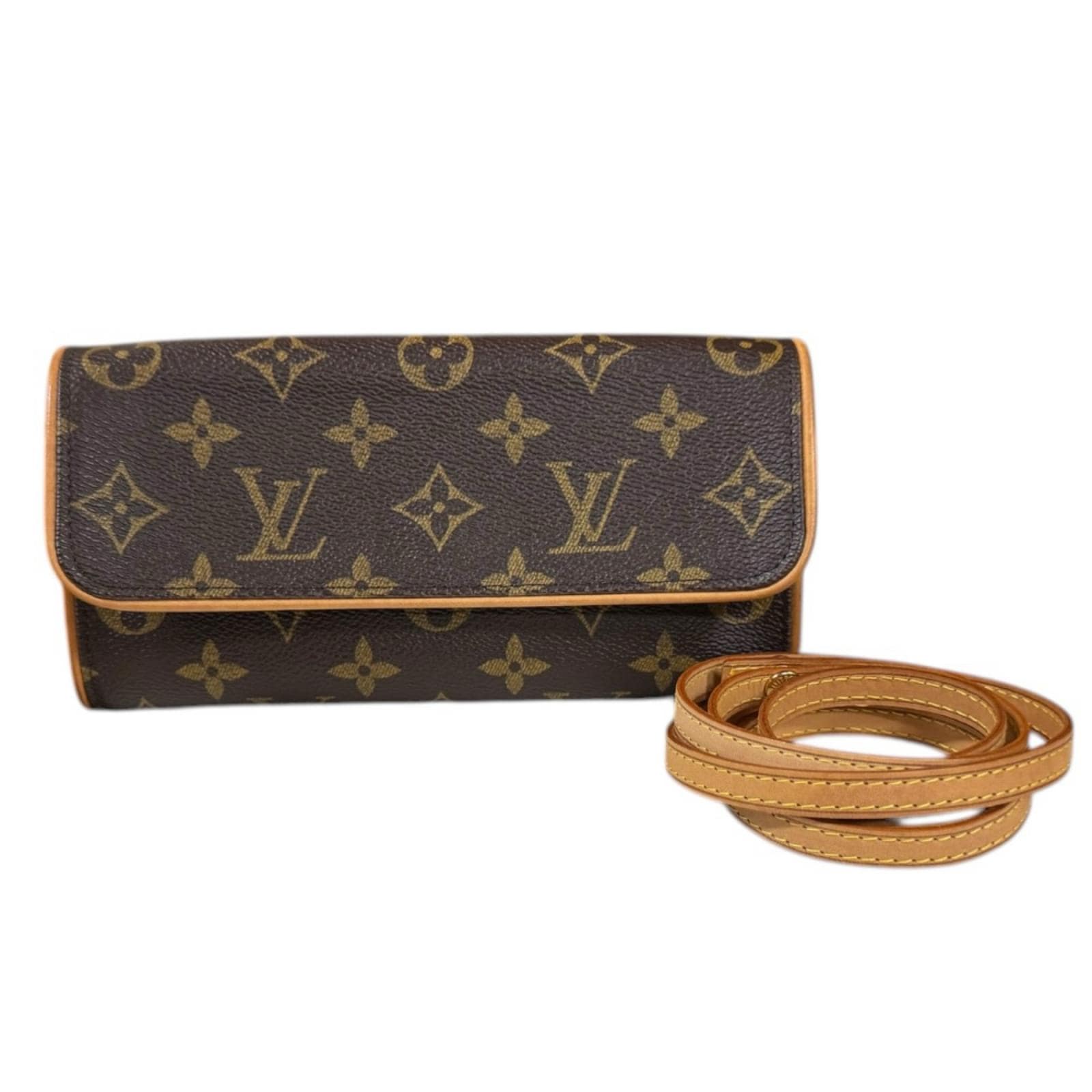 ルイヴィトン ポシェットツインPM モノグラム ショルダーバッグ モノグラムキャンバス M51854 ブラウン LOUIS VUITTON 中古