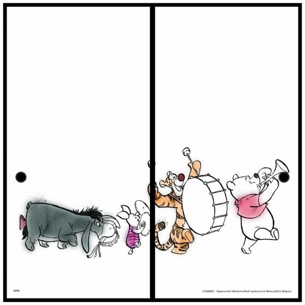 アサヒペン ふすま紙 くまのプーさん 襖紙 NTLWP-003F 92cm×182cm 2枚入り リメイク 簡単 張り替え かわいい ディズニー ピグレット ティガー イー