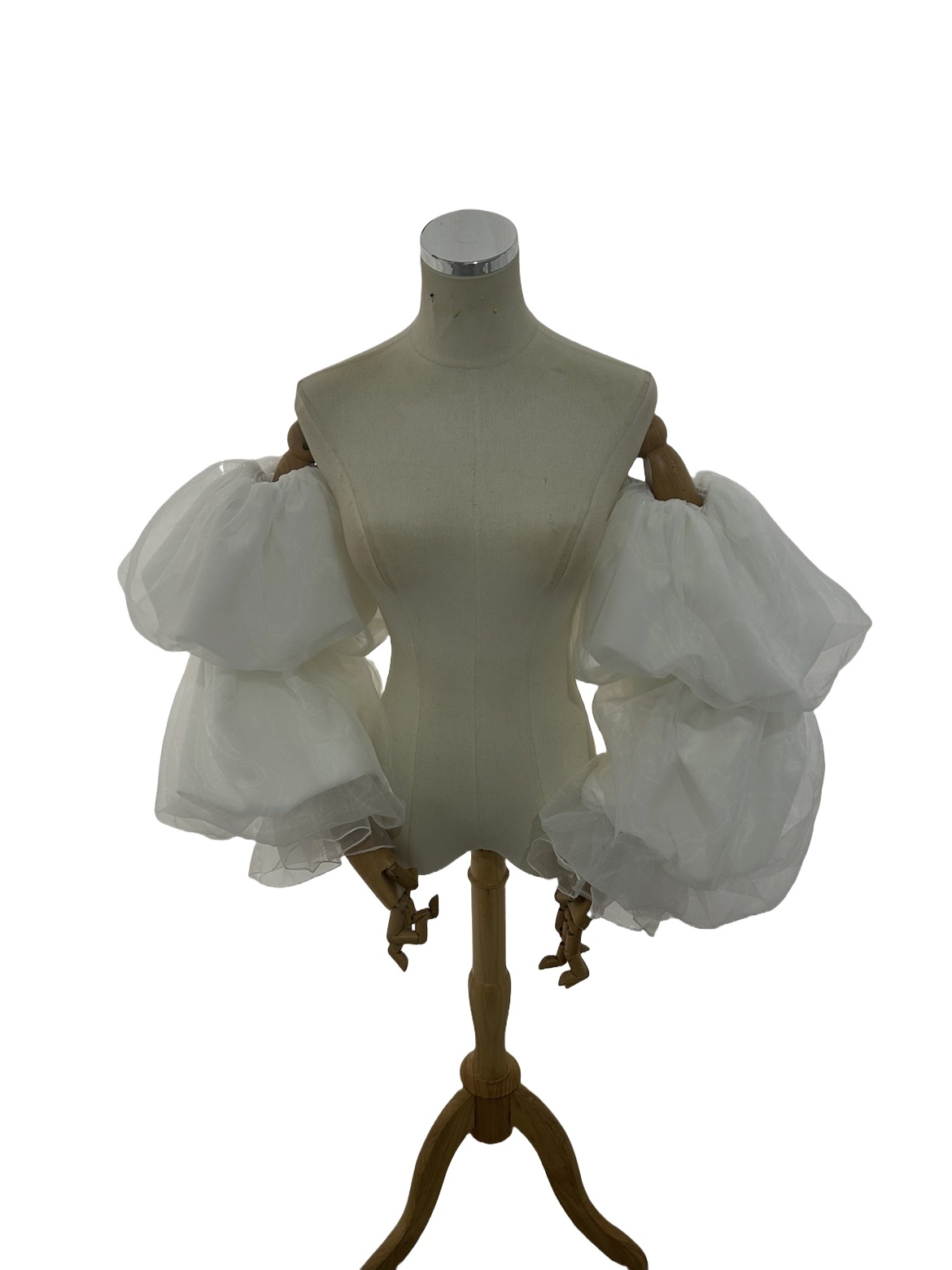 姫袖 オーガンジー クレープ生地 可愛い オフホワイト 色直し パフスリーブ 花嫁 ブライダル 11,513円