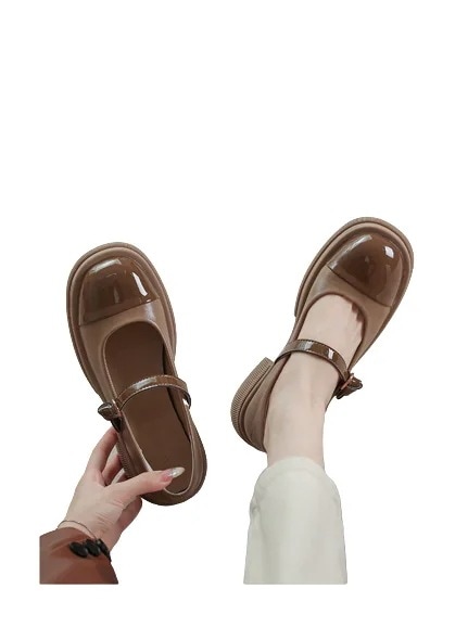 本革楽福靴女厚底小革靴メアリージェン女春秋足踏み甘皮単靴女