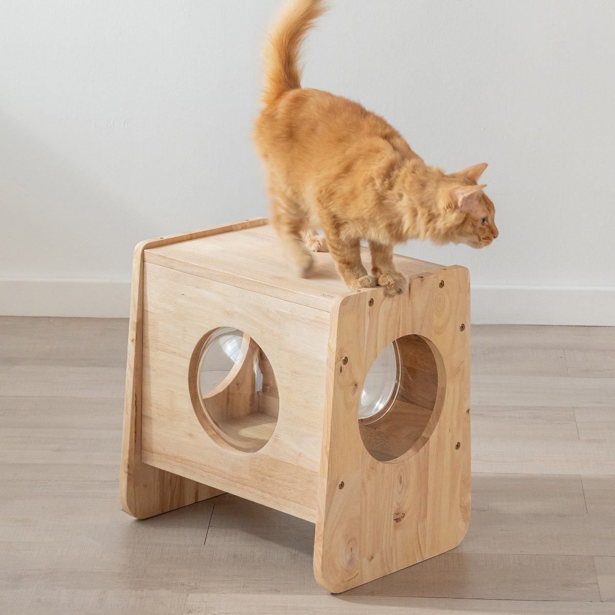 キャットキューブ NATURAL SIGNATURE キャットハウス 猫ハウス チェア スツール 腰掛け イス 椅子 サイドテーブル 座れる 積み重ね 木製 天然木 ナイトテーブル