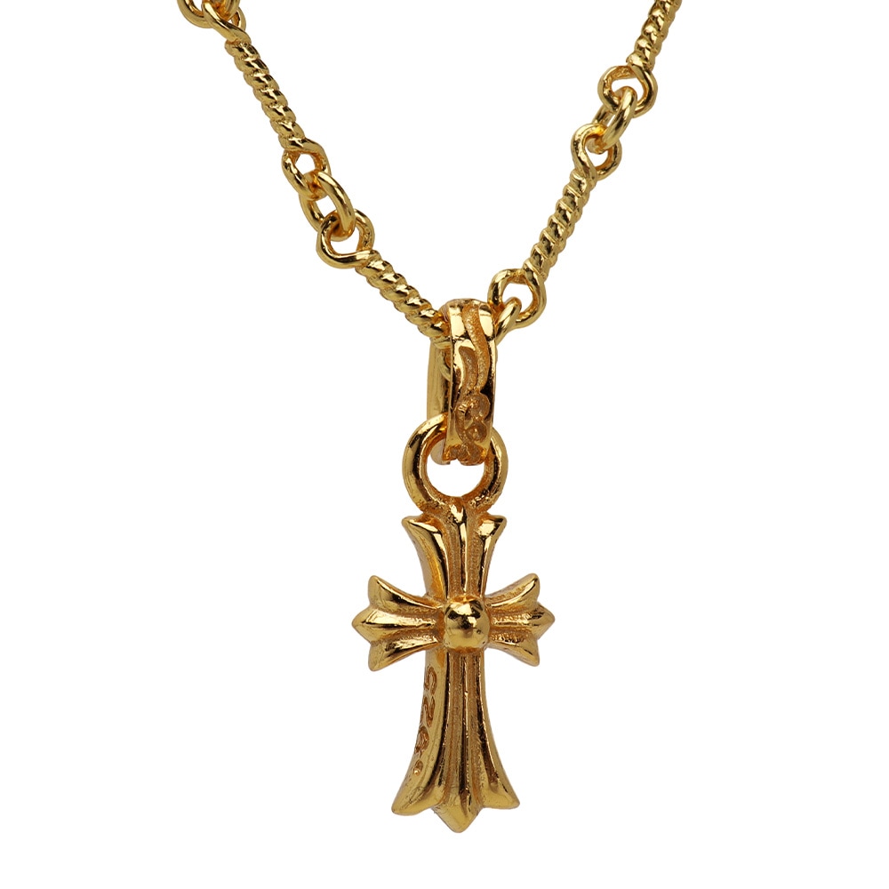 シルバー925 ミニ クロスネックレス [nc001-ps053-cs008-gold]