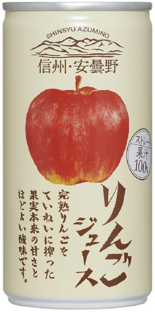 ゴールドパック ストレート 信州・安曇野りんごジュース 190g×30本