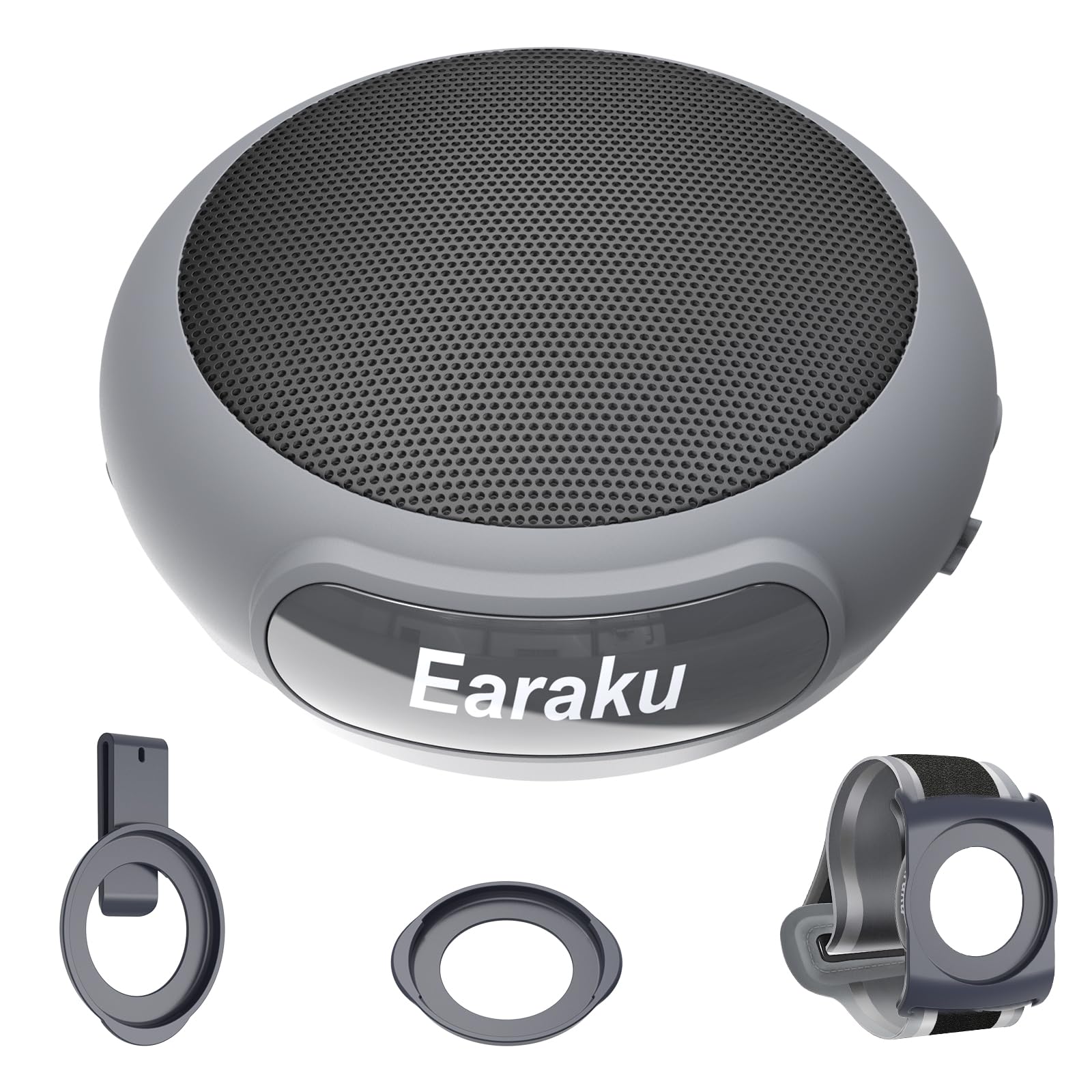 【3WAY装着・雨でも汗でもOK！】 Earaku (イアラク) Bluetoothスピーカー 60g超軽量ミニ ワイヤレス IPX-6防水 ポータブル ブルートゥーススピーカー ステレオ 装着可能/