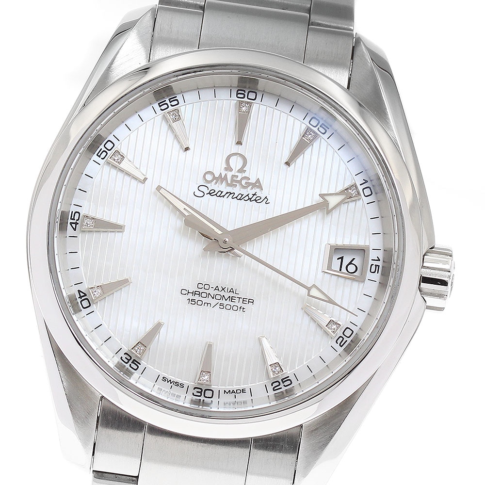 オメガ OMEGA 231.10.39.21.55.001 シーマスター アクアテラ コーアクシャル デイト 11Pダイヤ 自動巻き メンズ 美品 _877825【中古】 231,100円