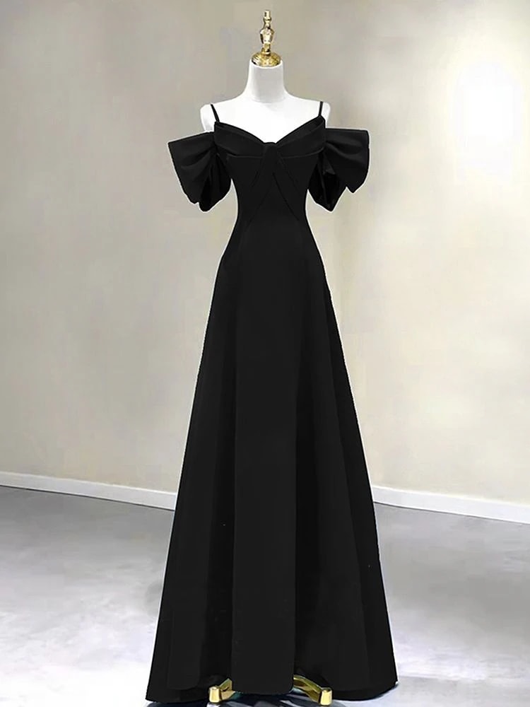 女性のための黒のイブニングドレス 2025 ハイエンド音楽卒業美術試験サスペンダードレス