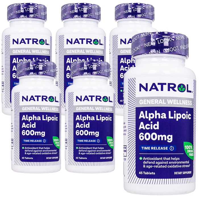 アルファリポ酸600mg タイムリリース 45錠 6本セット αリポ酸 海外発送 ヤマト国際便