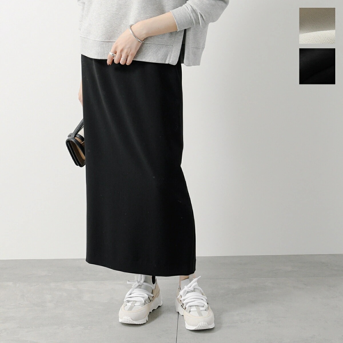 PASSIONE パシオーネ スカート 536612 レディース ジョーゼット ストレート Iライン ストレッチ スリット ロング丈 カラー2色 【ts】