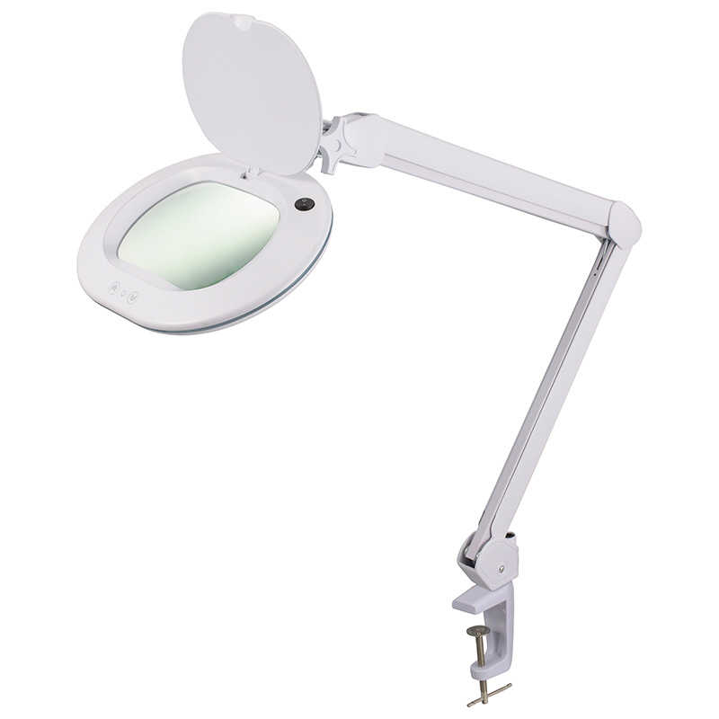 オーム電機　L-ZOOM ルーペ付LEDアームライト　AS-L60BL-W