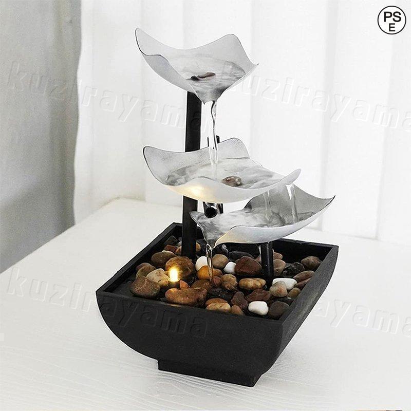 インテリア 卓上噴水 置物 室内噴水 装飾品 リビングルーム 風水 飾り デスクトップ噴水 玄関 置物 流水 置物 ウォーターポンプ：USBウォーターポンプ