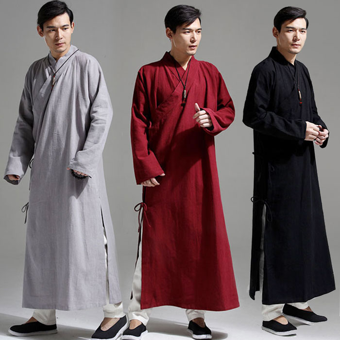 爆売れ中チャイナ服 メンズ 男性 長袍 チャンパオ チャイナ風 中華服 中国 メンズ用 カジュアル 服 ロング丈 シャツ ジャケット 上着 中国伝統服 メンズ チャイナ服 麻 リネン カジュアル ブラ