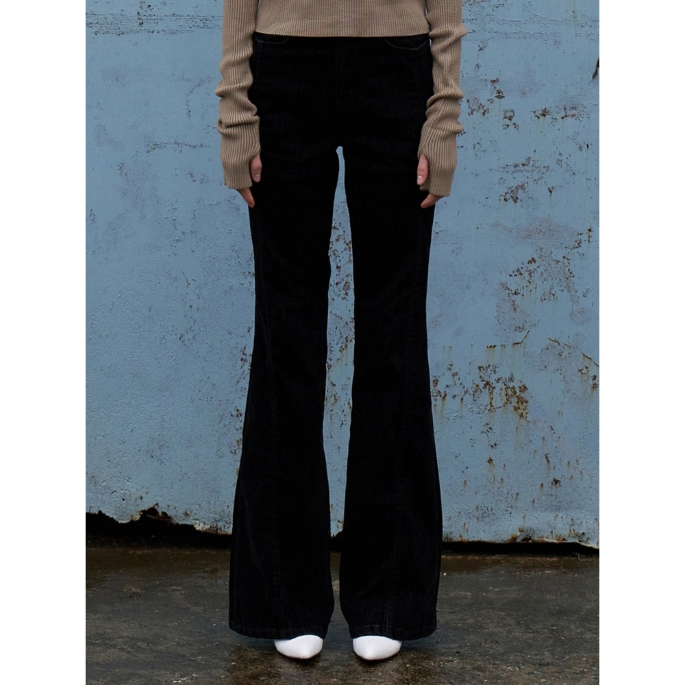 ouie プレミアムベルベットステッチデニムベルベットブラック OU1233