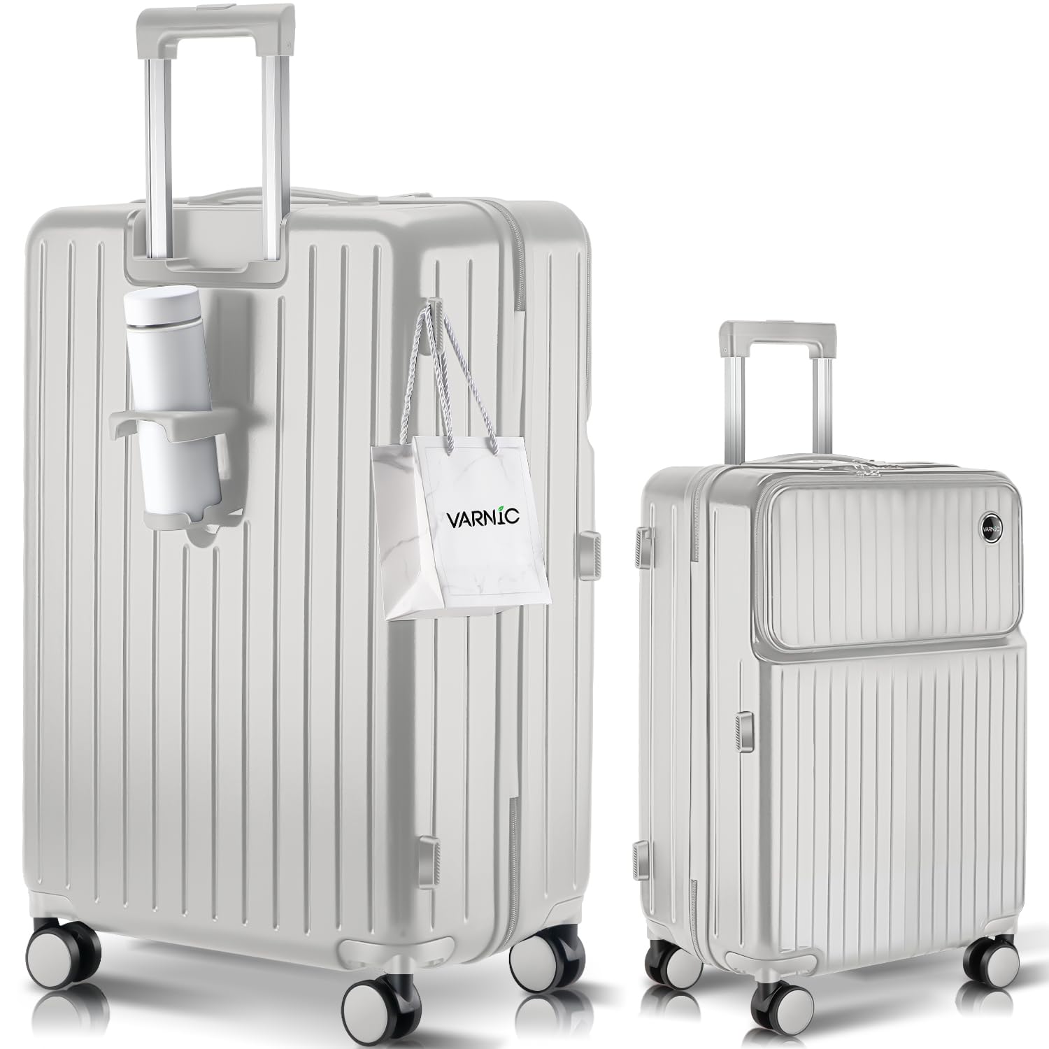 [VARNIC] スーツケース トップオープン式 多機能 キャリーバッグ USBポート付き カップホルダー付き キャリーケース 三段階調節キャリバー ABS+PC 超軽量 耐衝撃 振動軽減 静音 36 7,914円