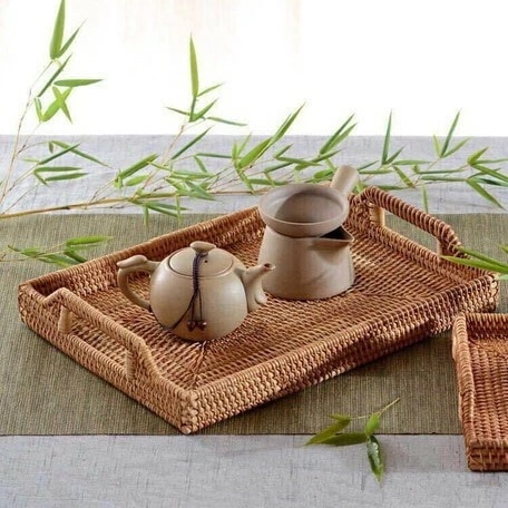 新品大人気 新作 編まれた収納バスケット茶道アクセサリー【2枚】 tbq341