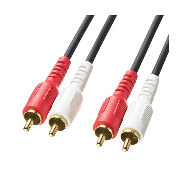 (5個セット) サンワサプライ オーディオケーブル 10m KM-A4-100K2X5