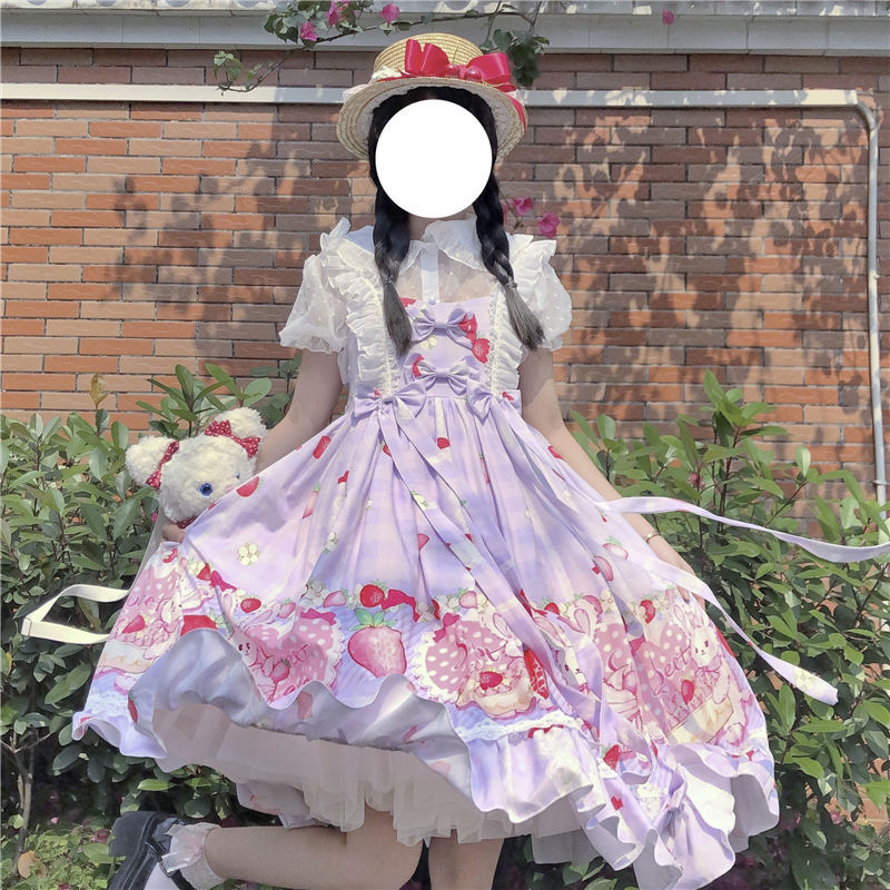 ピクニックうさぎのキャミソールのワンピース ロリータワンピース