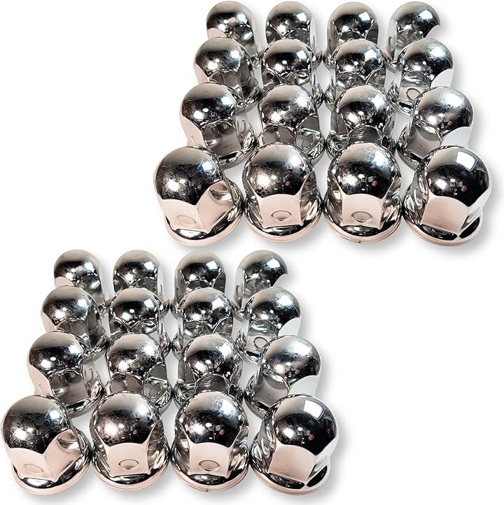 ナットキャップ ステンレス製 JIS41mm 高さ55mm カバー 鏡面仕上げ 6/8穴用 大型 トラック ダンプ デコトラ カスタム 汎用品 ドレスアップ(32個セット(+予備))