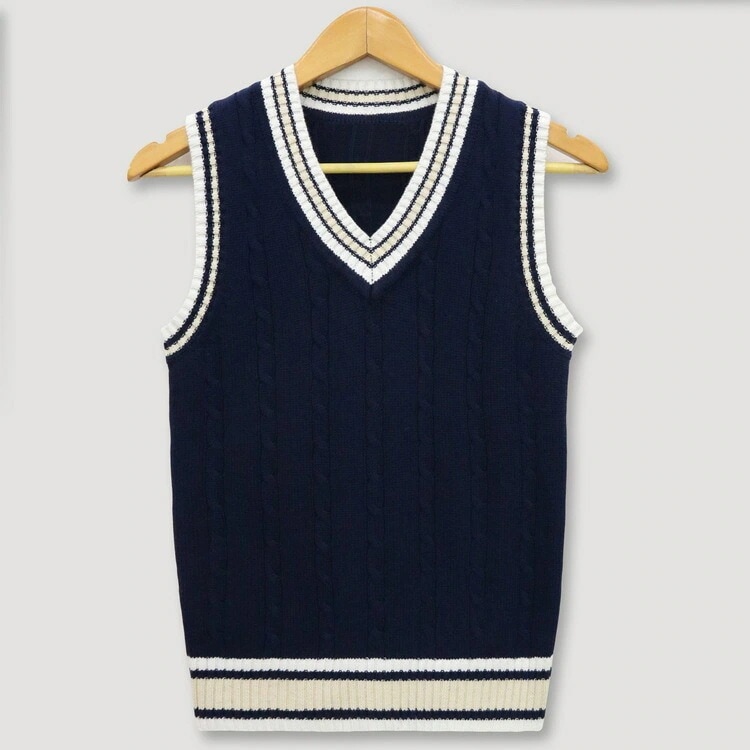 （迅速な）制服 ベスト レディース Vネックニットベスト 長袖 スクール ユニセックス 正統派 春秋冬 ネイビー S-XXXL 重ね着 無地 トップス ベスト ニット チョッキ ノースリーブ シン