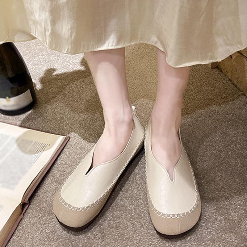 クーポン 厚底スニーカー レディース スリッポン カジュアル ウォーキング 女性 ローファー バイカラー 通気 通学 デッキシューズ パンプス フラットシューズ スニーカー 春夏秋 ドライビングシュー