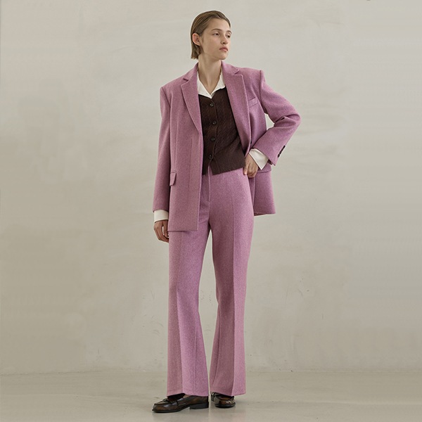 (PT-5466)Depth wool setup bootcut pants