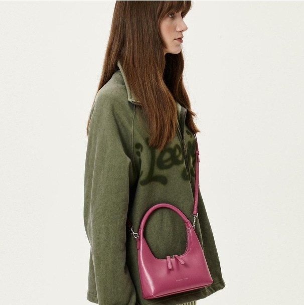 【MARGESHERWOOD】 HOBO MINI+STRAP : FRENCH ROSE CRINKLE