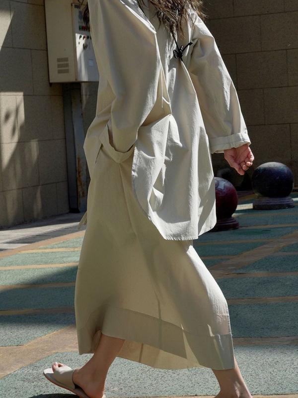 スカート レディース 半身スカート 綿 素材 A ライン 中長丈 後ろ開き 緑 ピンク 緑色 ピンク色 日韓 スタイル ラフ スタイル ゆったり シルエット 防晒 機能 夏 春夏 シーズン ゆったり