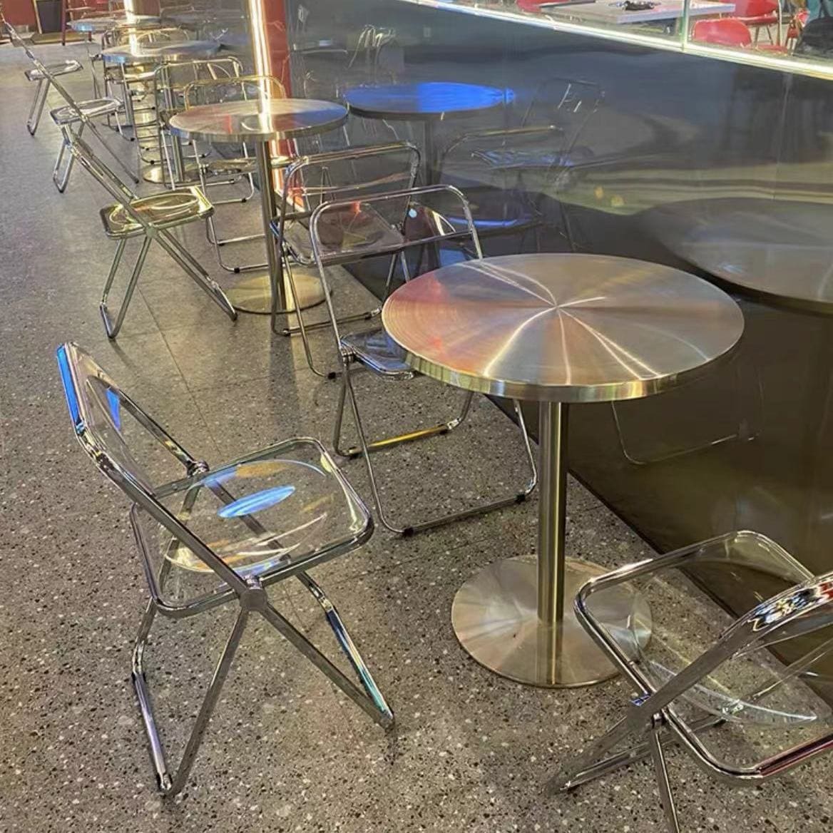 アクリル折り畳み椅子透明写真椅子ファッションinsネット赤化粧椅子水晶背もたれ椅子