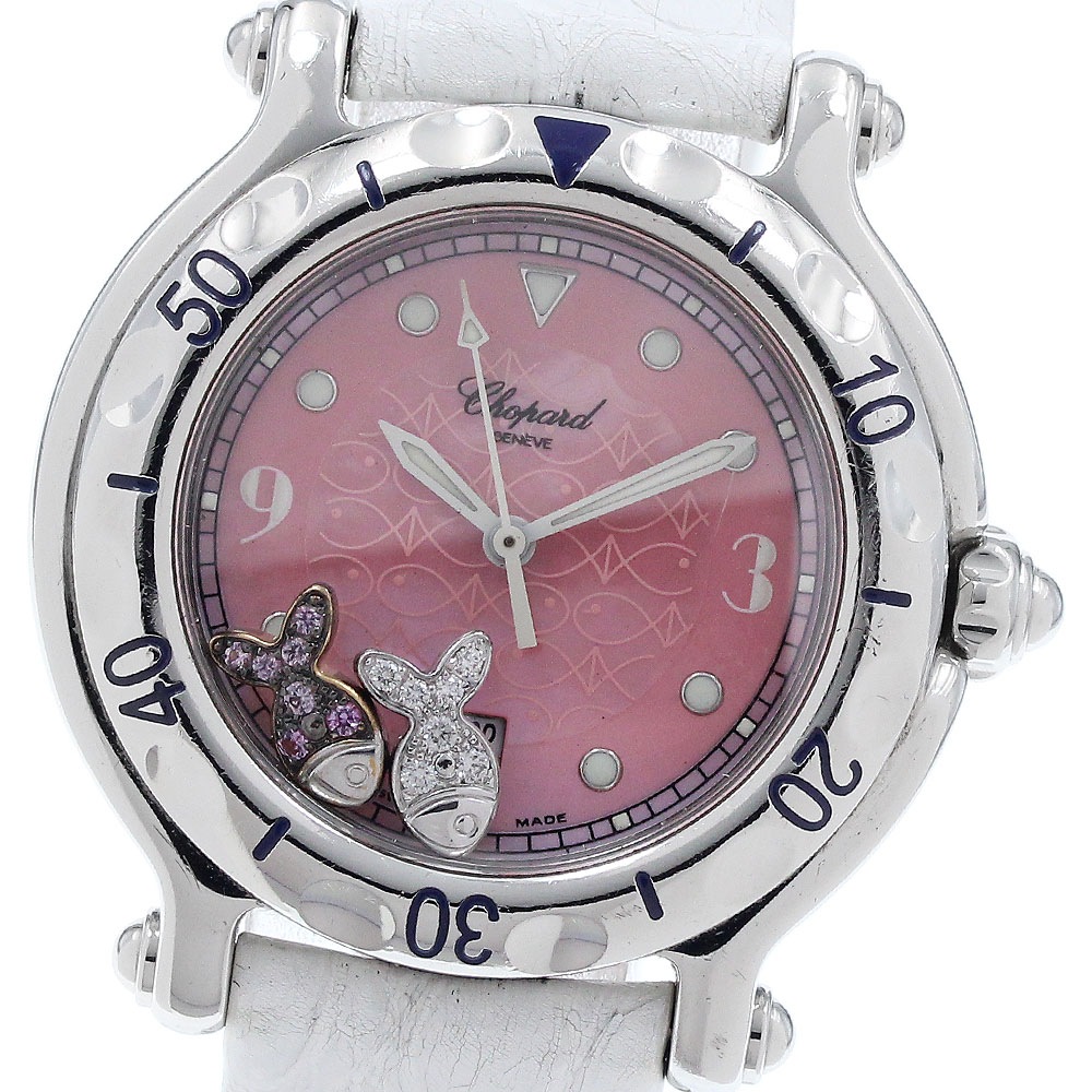 ショパール Chopard 27/8921-403 ハッピースポーツ ハッピーフィッシュ デイト クォーツ レディース _943565【中古】