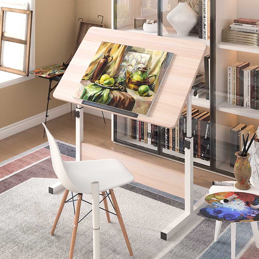 パソコンデスク 角度＆高さ調整6587cm 幅80cm奥行40cm 組立簡単 シンプルワークデスク PCデスク勉強机 在宅勤務