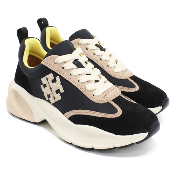 スニーカー 83833 TORY ナイロン スエード レザー レディース BLACK-CREAM-BLACK