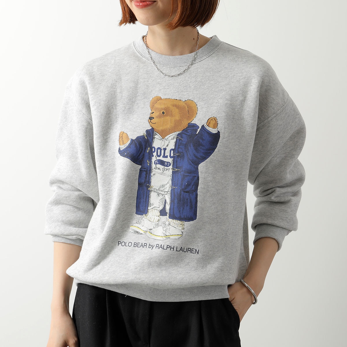 Polo Ralph Lauren ポロラルフローレン トレーナー 211972794 レディース スウェット 長袖 クルーネック ポロベア 裏起毛 001/GREY