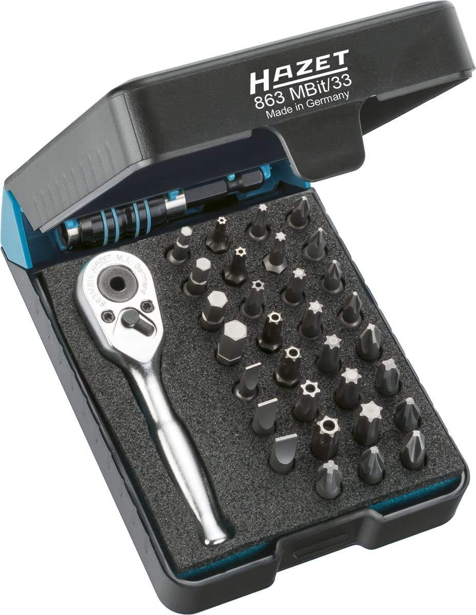 HAZET(ハゼット) ラチェットハンドル付 ビットセット 33pcs 863MBIT/33