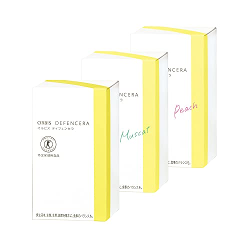 ORBIS(オルビス) ディフェンセラ 飲むスキンケア トクホ セラミド サプリ 保湿 美容 サプリメント 特定保健用食品 ゆず・マスカット・ピーチ風味 3箱セット 30日分×3 4.3味(ゆず・マス