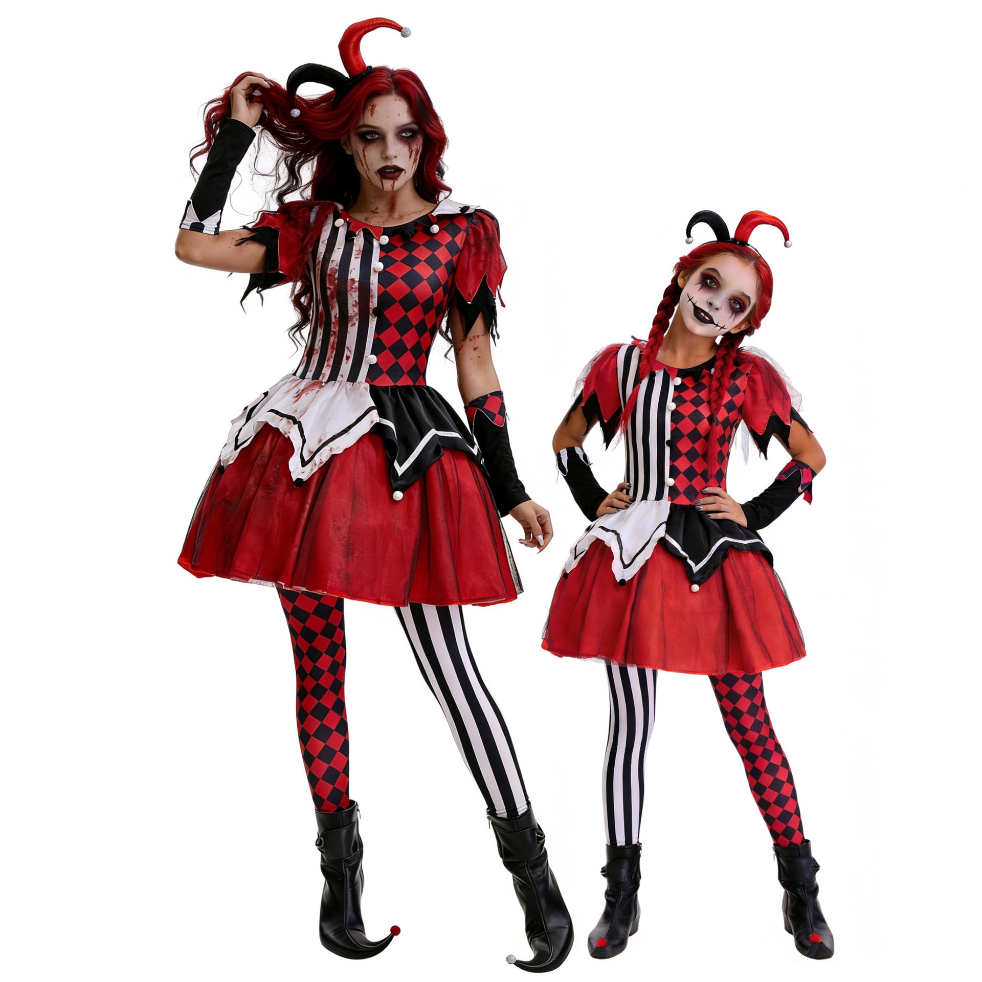 ハロウィン 子供 ピエロ キャラクター扮演 衣装 親子 衣装 サーカス リターン ジョーカー 大人 COS セット