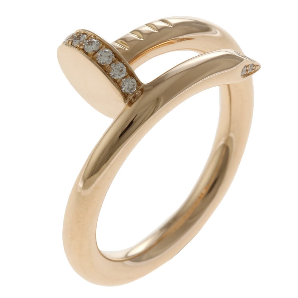 カルティエ ジュストアンクル リング 指輪 9号 18金 K18ピンクゴールド ダイヤモンド CARTIER 中古 美品