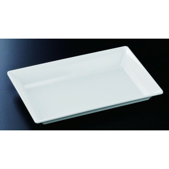 福井クラフト　メラミン50cm渕付長角盛皿ホワイト 51354030